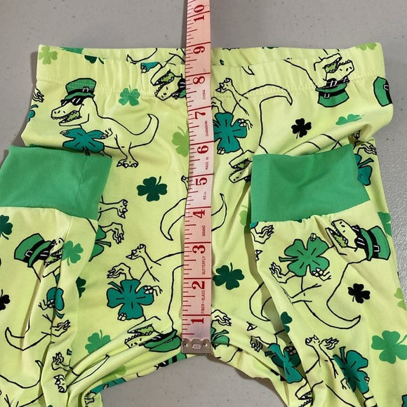 Wonder Nation, Boys PJ Set, Dinosaur, St. Patricks day 4 leaf clover, size 6 - Picture 10 of 13